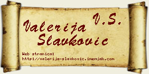 Valerija Slavković vizit kartica